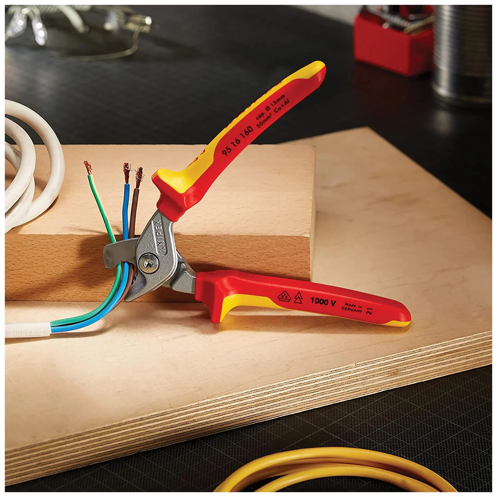 KNIPEX 95 16 160 CABLE SHEAR, 15MM, 165MM LG - Image 4