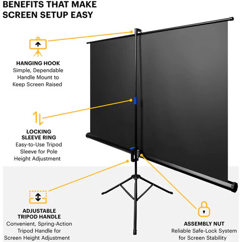 Kodak 60" 16:9 Tripod Projector Screen - Image 2