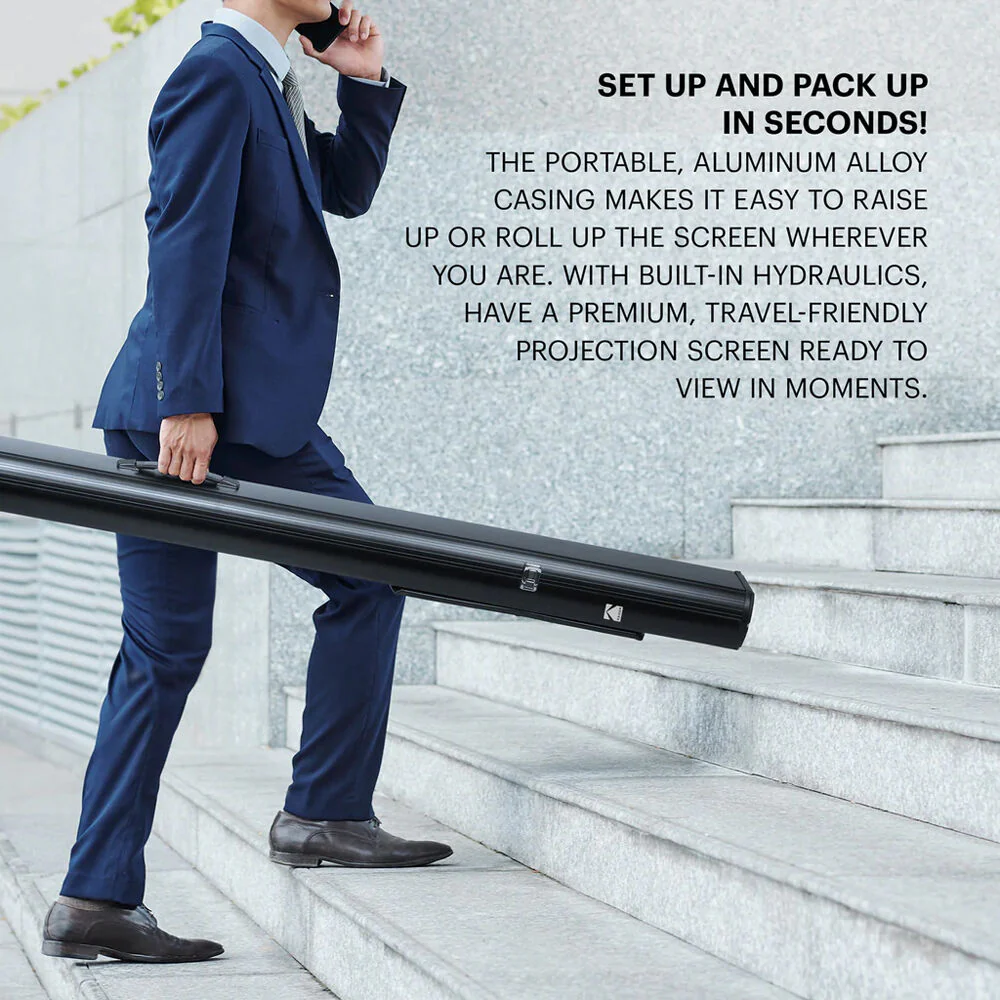 Kodak Instant Cinema 60" Pull-Up Portable Manual Front Projection Screen (30 x 53") - Image 5