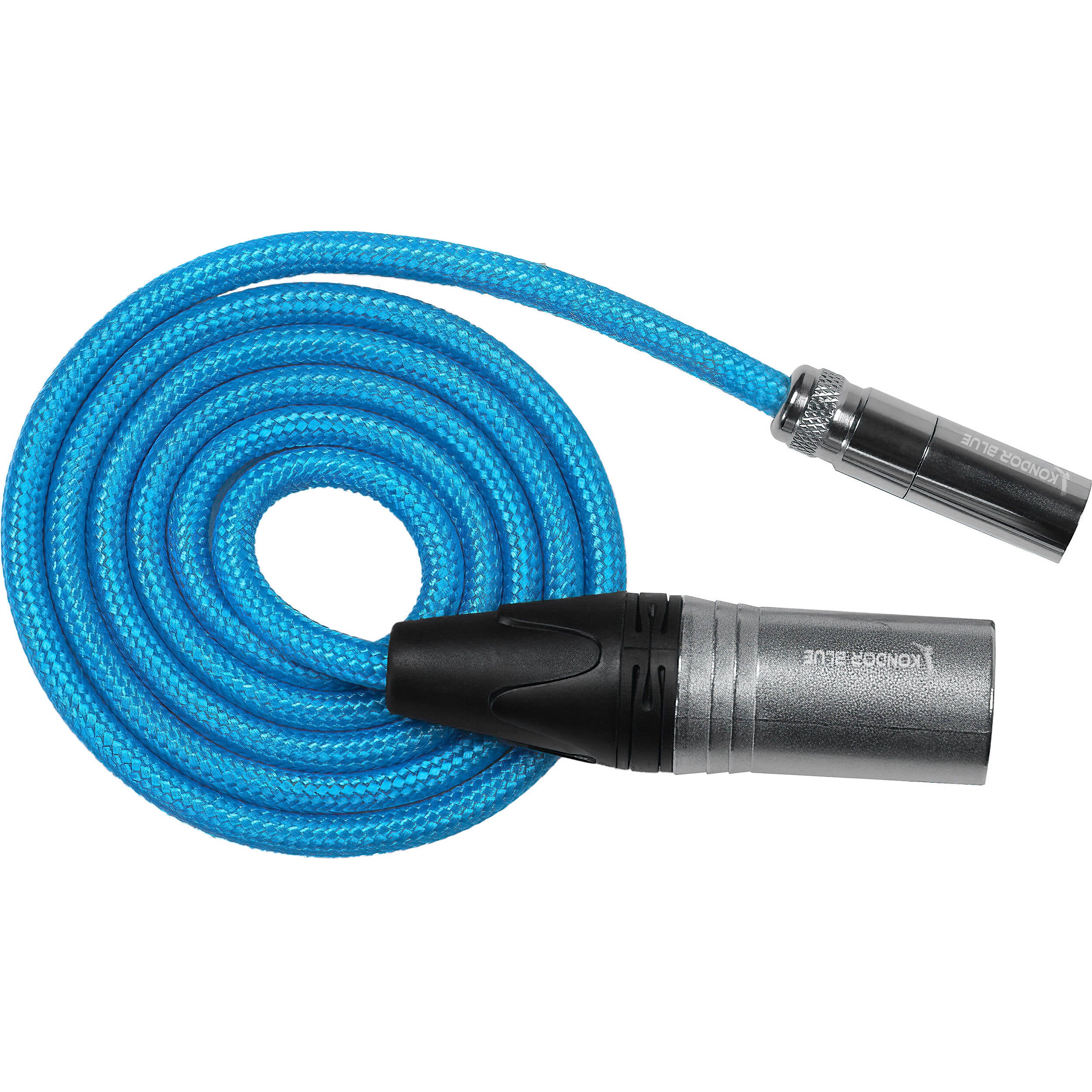 Kondor Blue Braided Mini-XLR Male to XLR Male Audio Cable (Blue, 3') - Image 3
