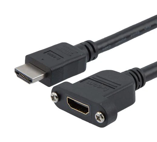 L-COM HD21P-MFP-BLK-3M Hdmi 2.1 Cable M/F Panel Mount PVC BLK 3.0M 52AK0468 New