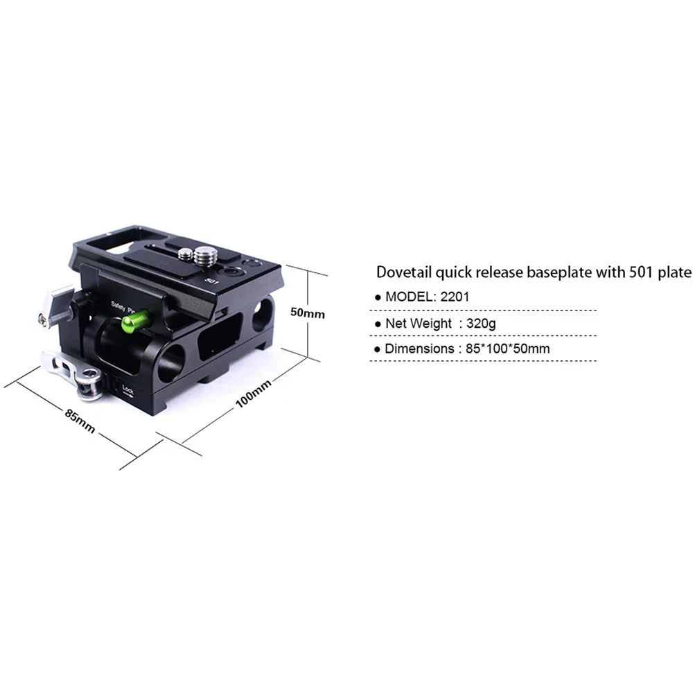 LanParte Dovetail Quick Release Baseplate With 501 Plate - Image 7