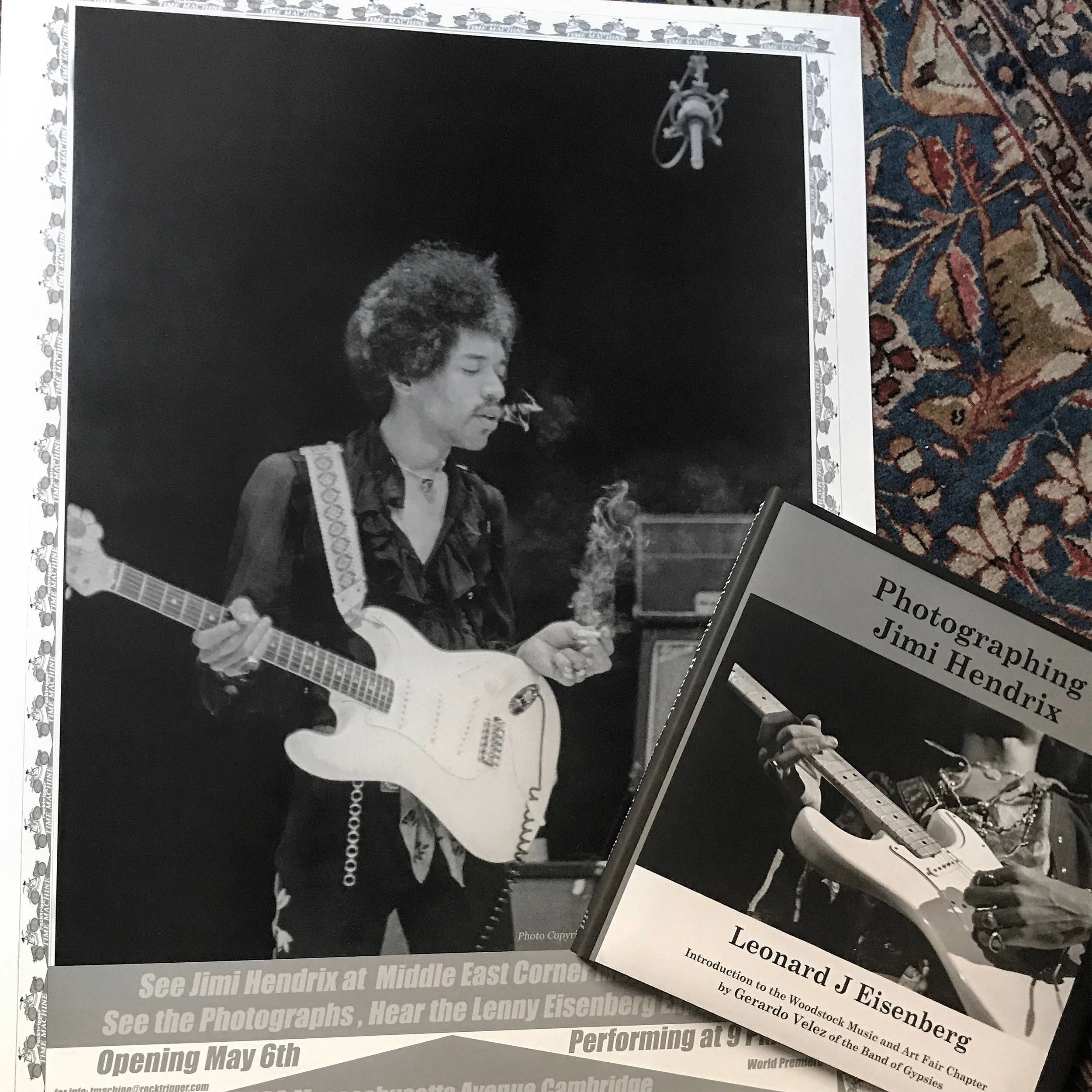 Lenny Eisenberg Limited Edition 1968 Jimi Hendrix Concert Print (Signed, 18 x 24", Black and White) - Image 2