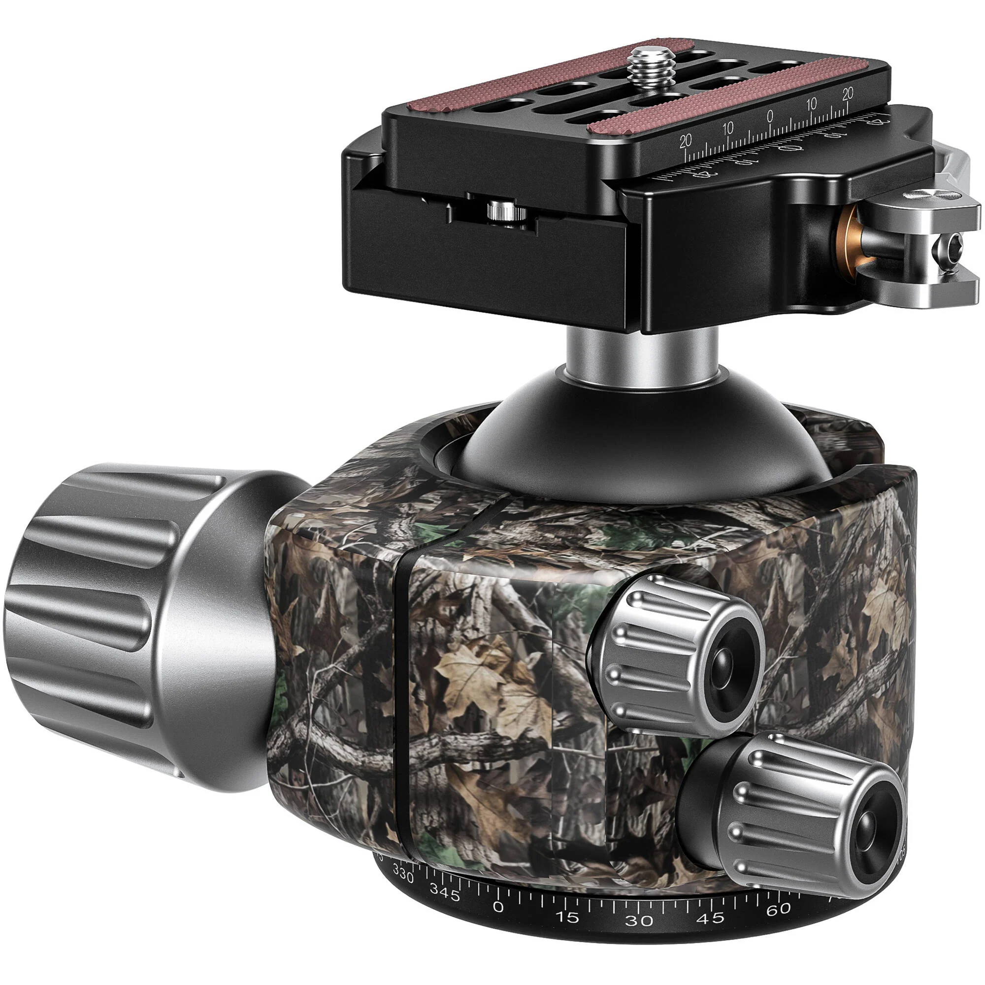 Leofoto LH-55LR Ball Head with LR-70 Lever-Release Clamp (Camouflage) - Image 2