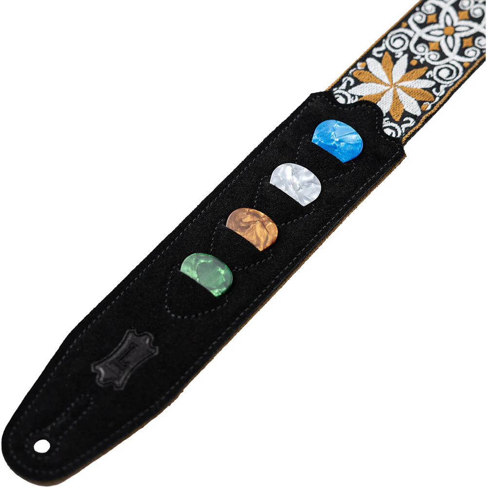 Levy's Vintage Hootenanny 2" Jacquard Guitar Strap (Yellow) - Image 4