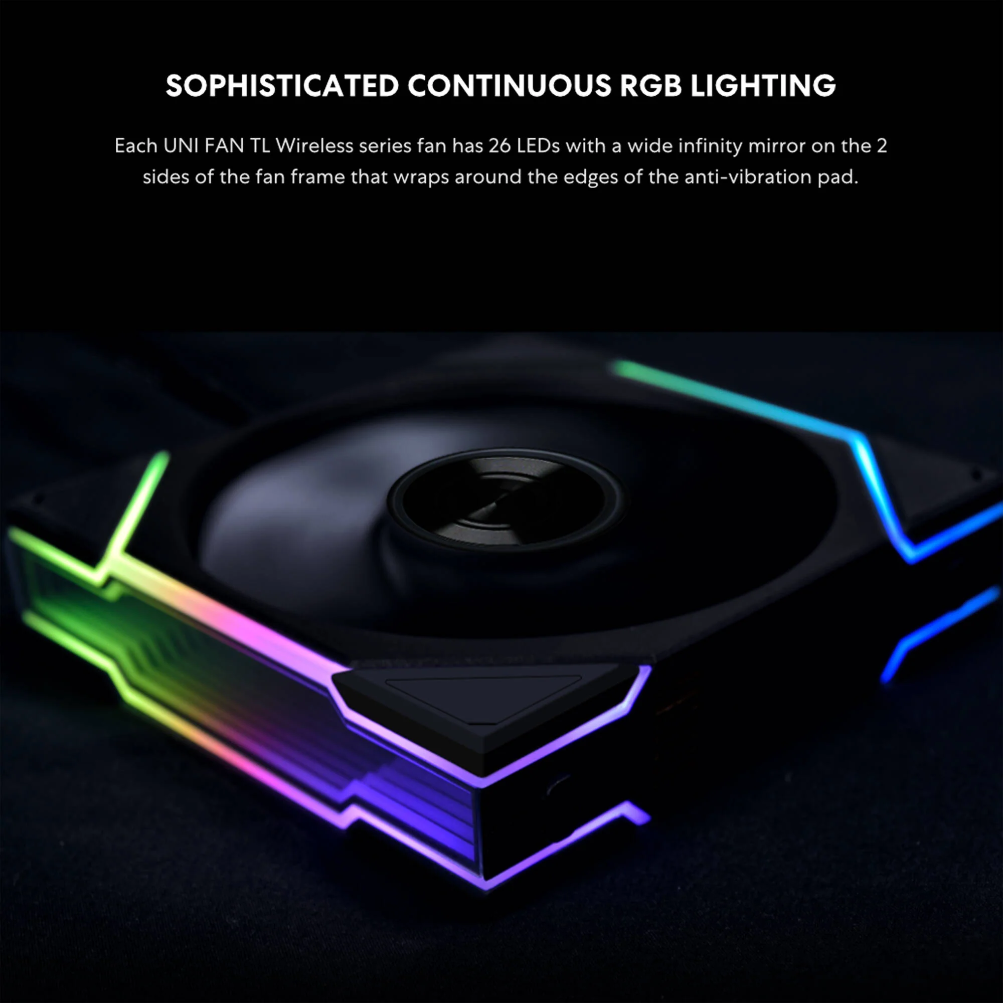 Lian Li 120mm UNI FAN TL Wireless RGB Case Fan (White, 3-Pack) - Image 3