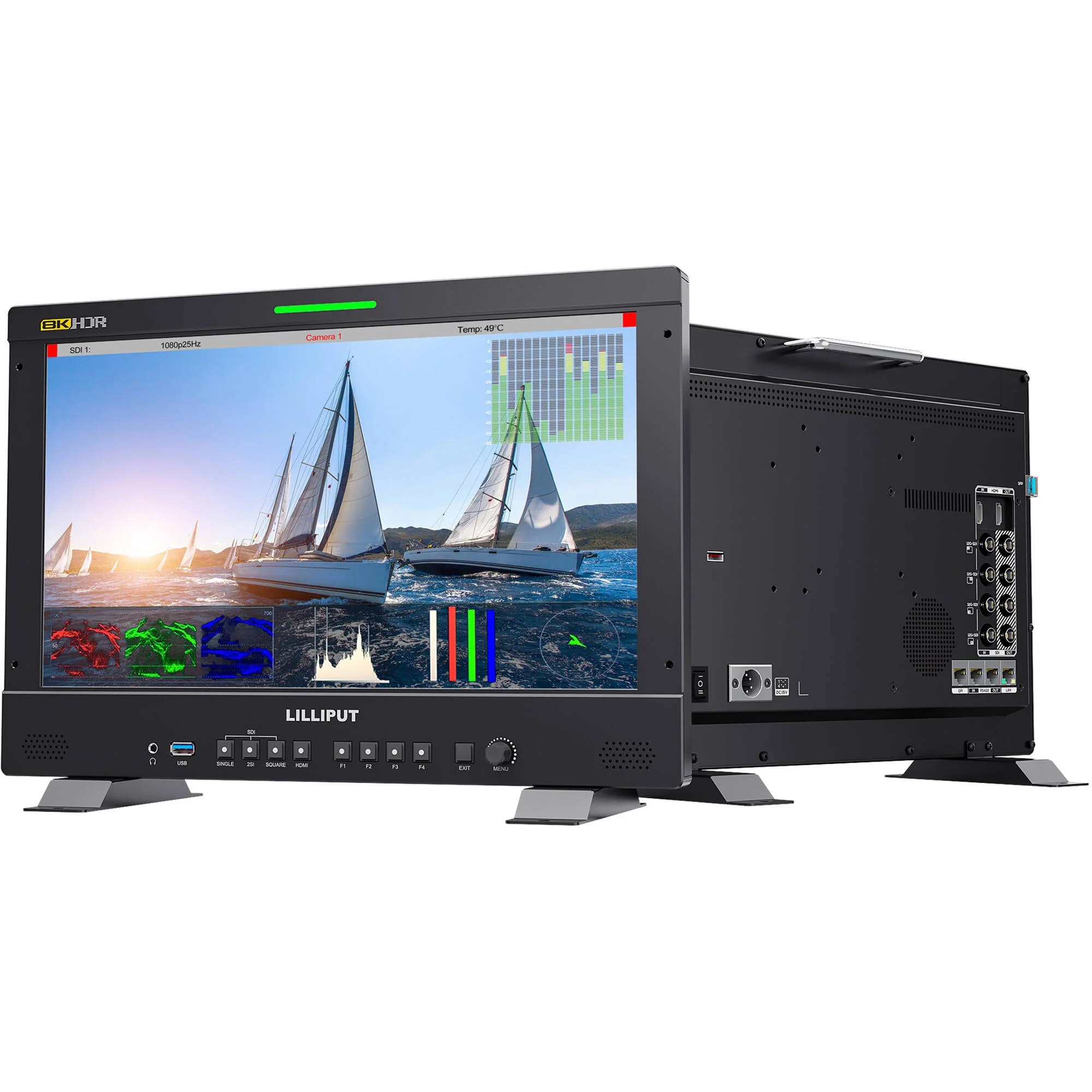 Lilliput Q15 15.6" 8K 12G-SDI Production Monitor with Carry Case (Gold Mount) - Image 3