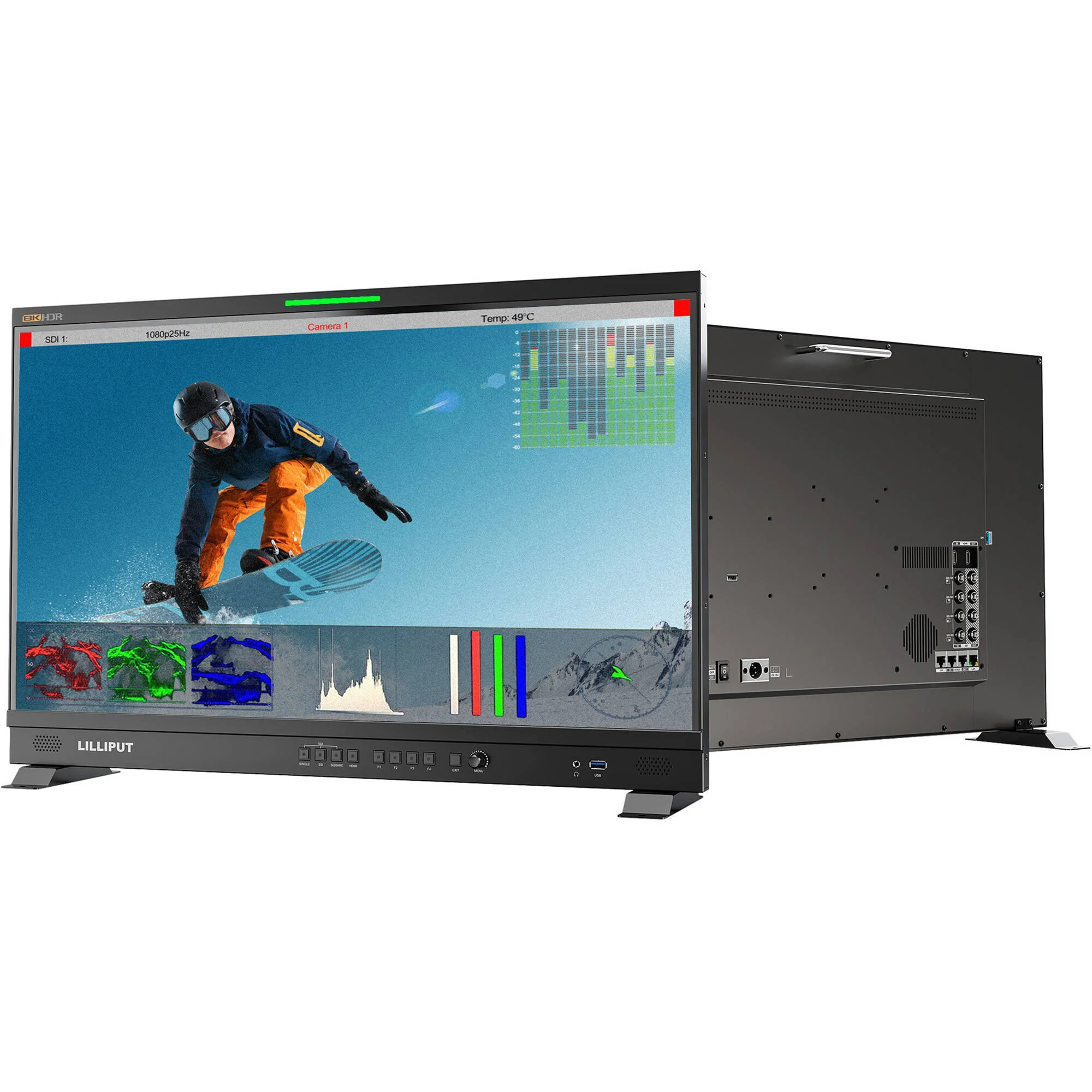 Lilliput Q28 28" 8K 12G-SDI Production Monitor with Carry Case (V-Mount) - Image 4