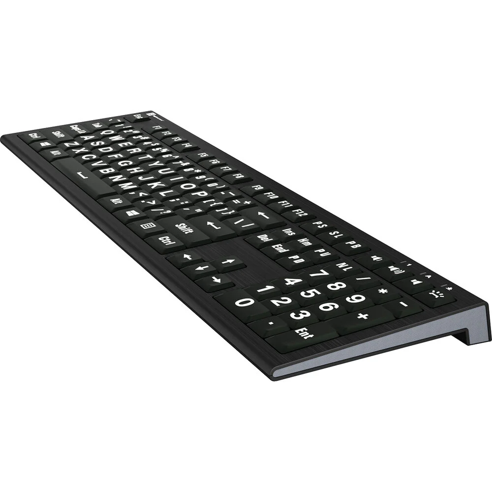 Logickeyboard ASTRA 2 Large-Print White-on-Black Wired Keyboard (Windows, US English) - Image 4