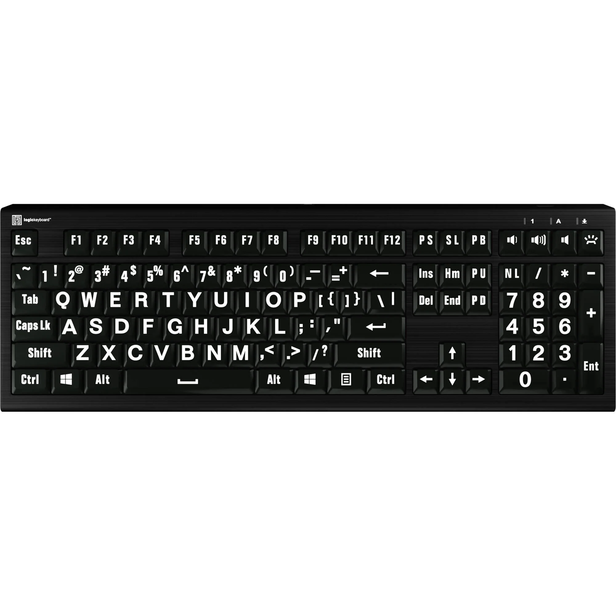 Logickeyboard ASTRA 2 Large-Print White-on-Black Wired Keyboard (Windows, US English) - Image 5