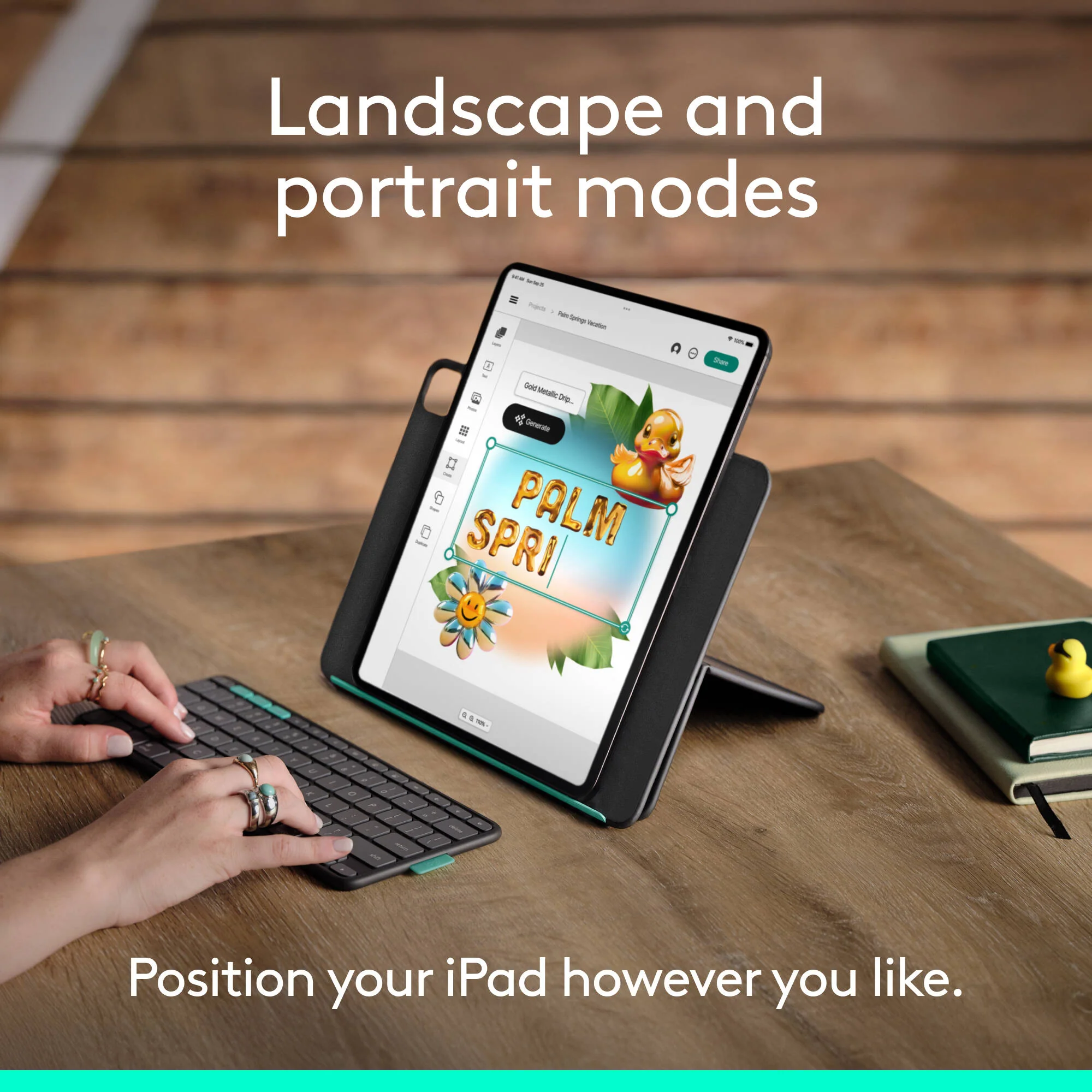 Logitech Flip Folio for 13" iPad Air/Pro (Graphite) - Image 4
