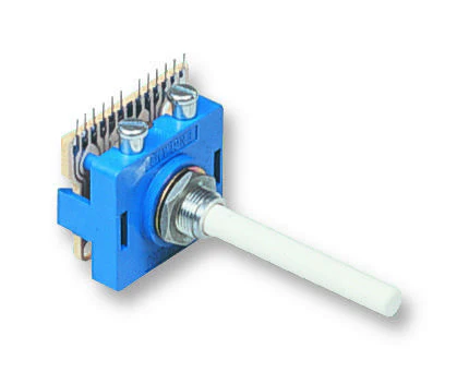 LORLIN PT6509/BMH Rotary Switch, 3 Position, Non Illuminated, PT Series, 30 °, 500 mA, 500 mA