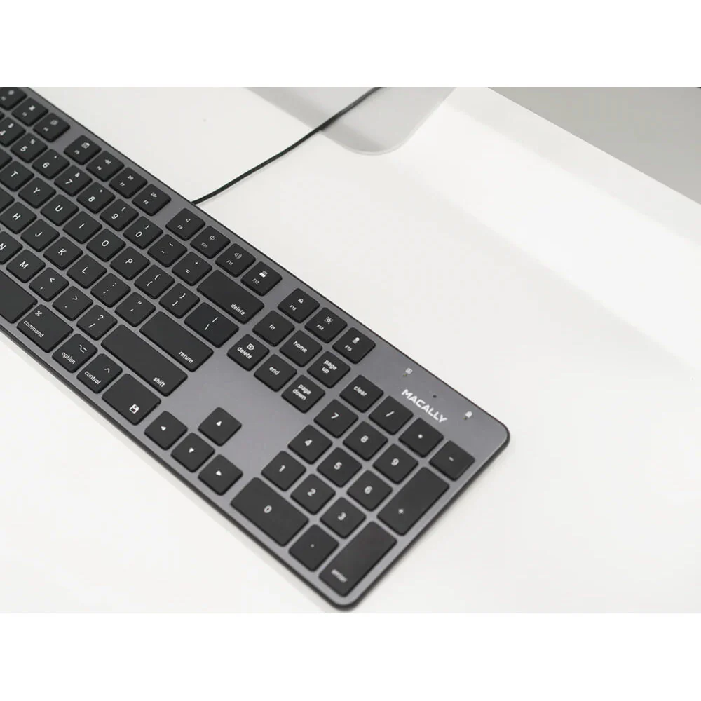 Macally 104-Key Slim USB-A Keyboard (Space Gray) - Image 3