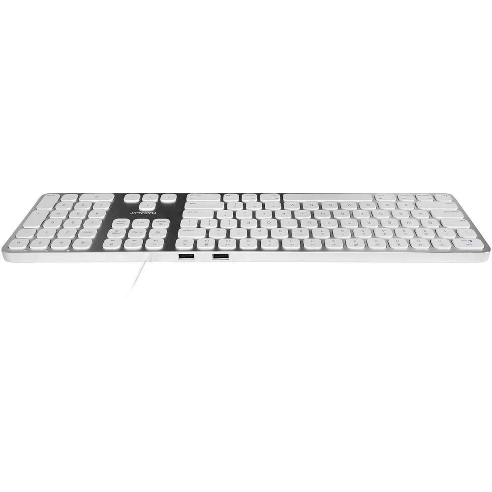 Macally Aluminum Slim Keyboard with 2 USB Ports - Image 2