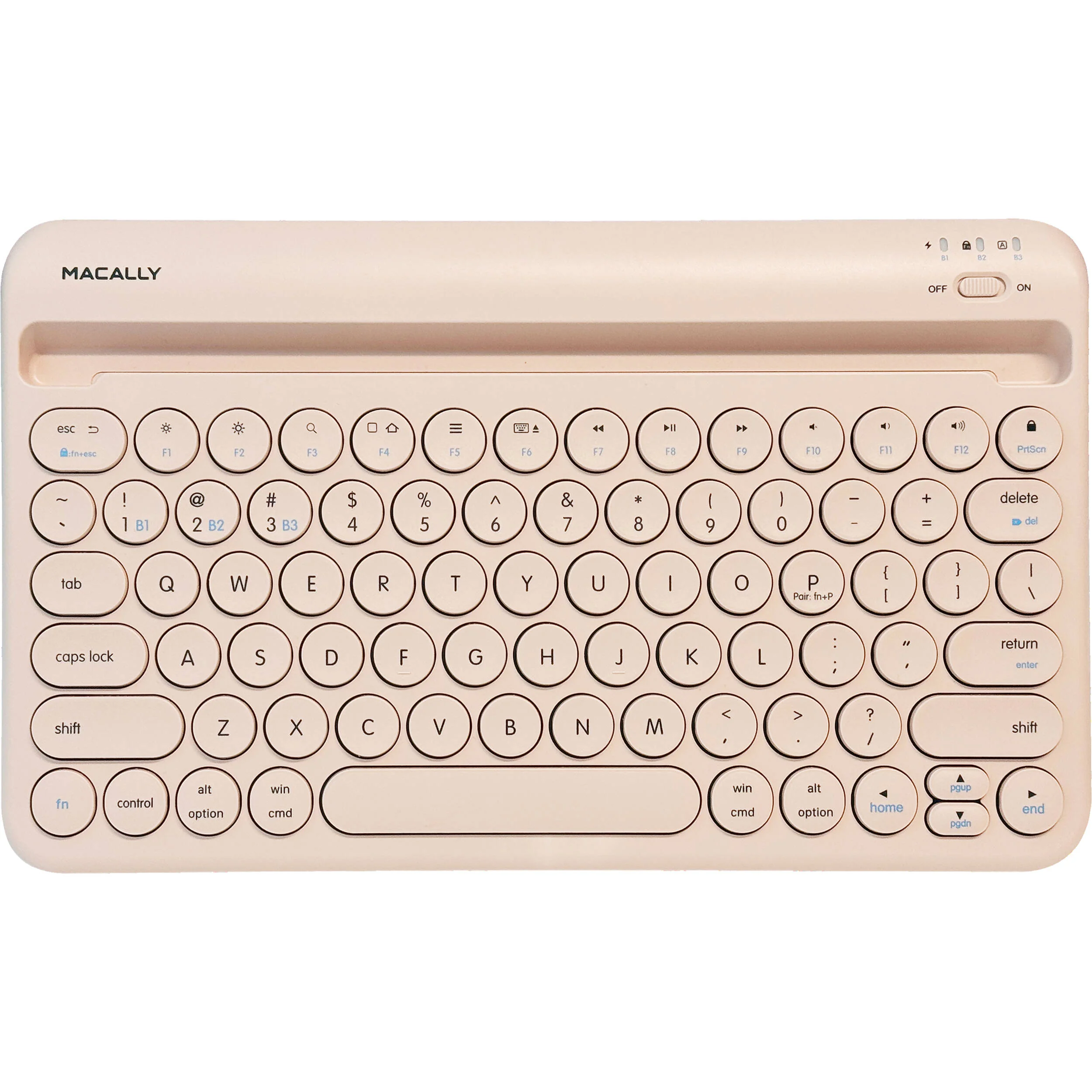 Macally Compact Rechargeable Bluetooth Keyboard (Brown)