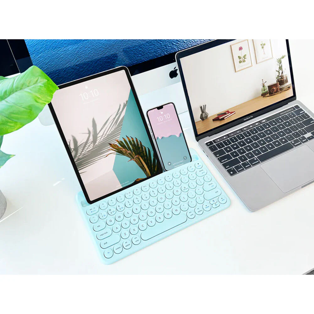 Macally Compact Rechargeable Bluetooth Keyboard (Mint Green) - Image 2