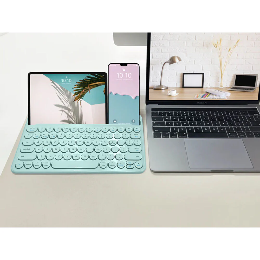 Macally Compact Rechargeable Bluetooth Keyboard (Mint Green) - Image 3