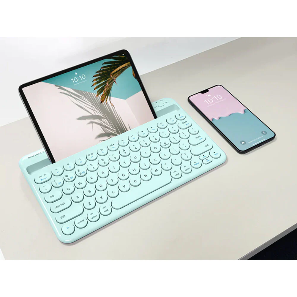 Macally Compact Rechargeable Bluetooth Keyboard (Mint Green) - Image 4