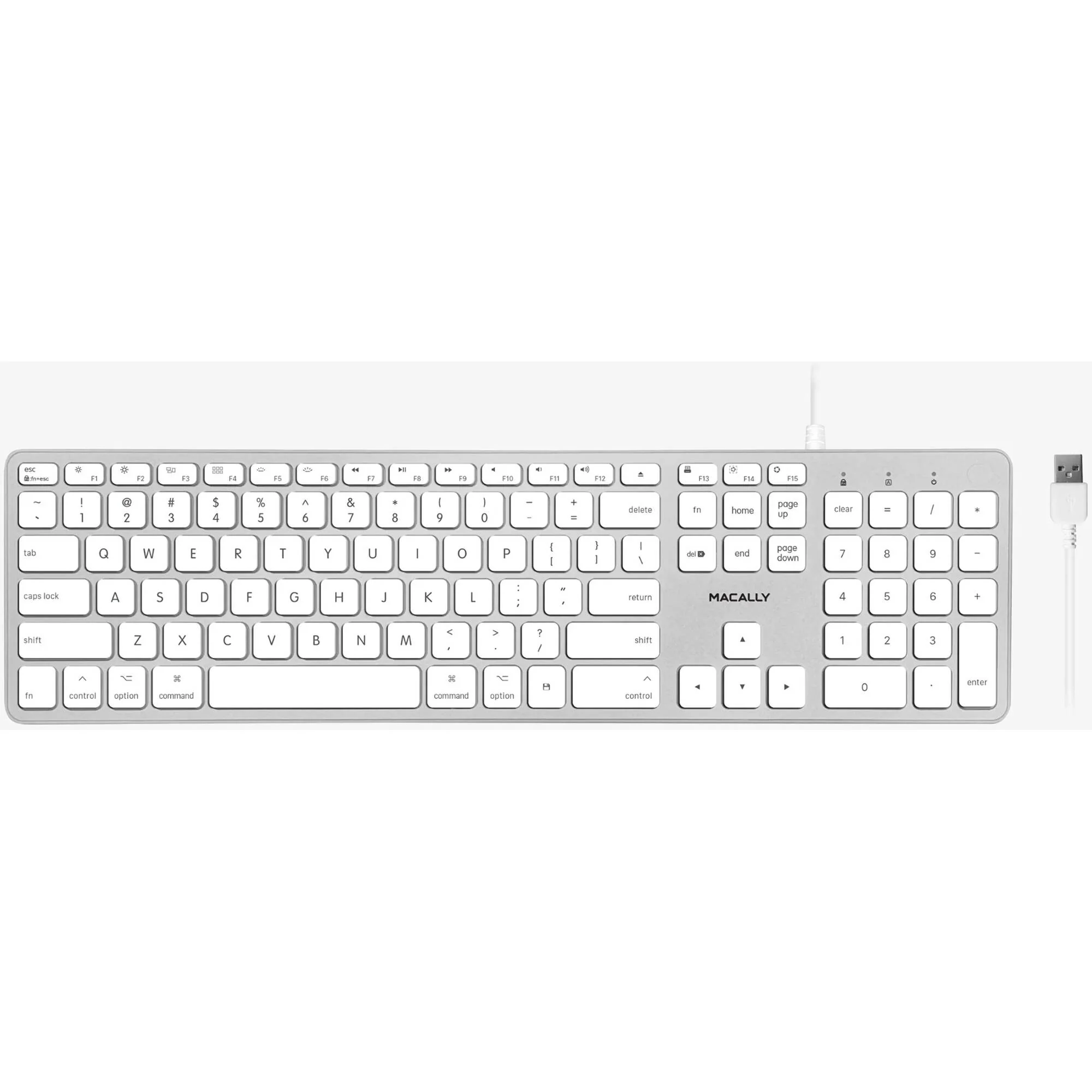 Macally Full-Size Wired Backlit Keyboard for Mac (Aluminum) - Image 2