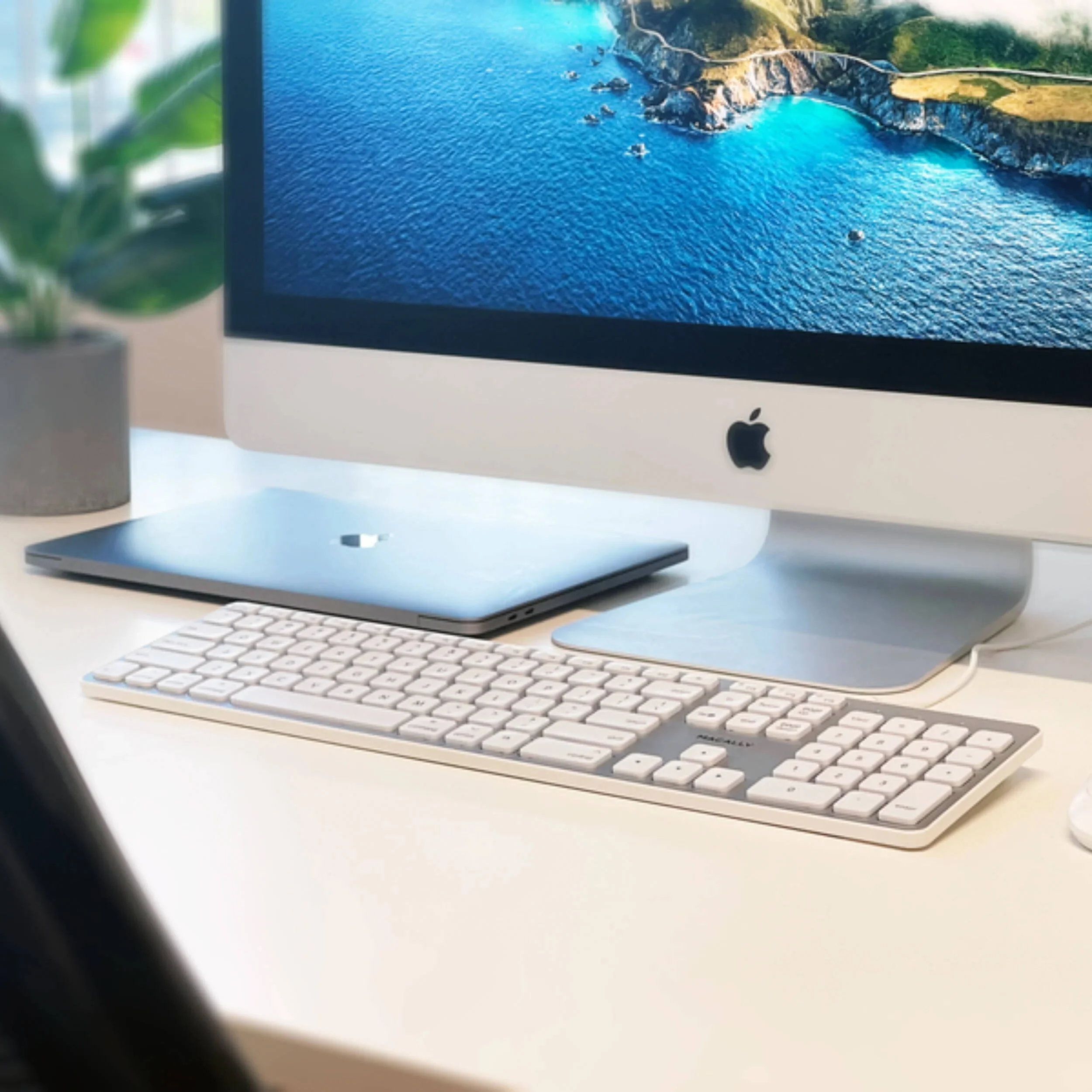 Macally Full-Size Wired Backlit Keyboard for Mac (Aluminum) - Image 7