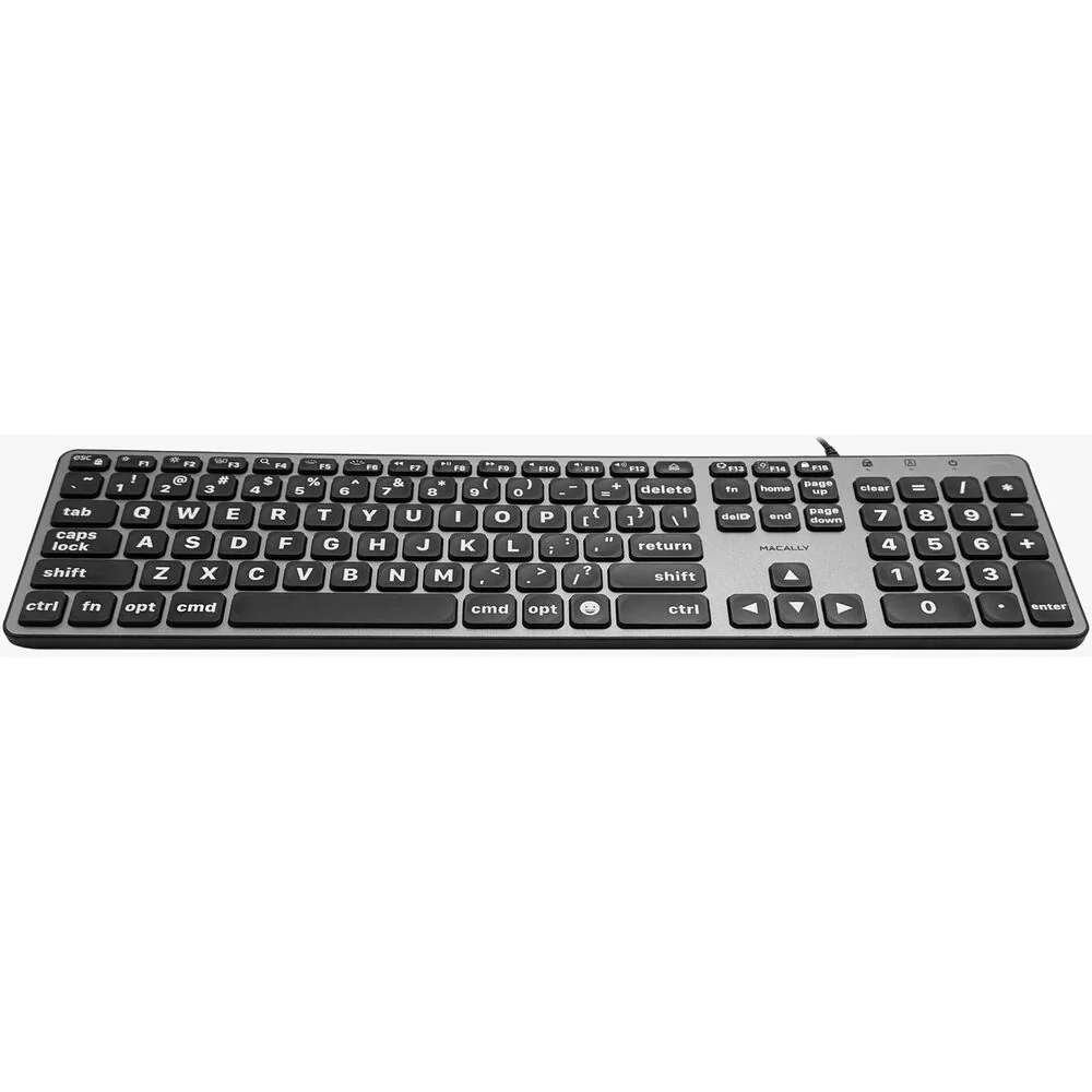 Macally Wired Large-Print Backlit Keyboard for Mac (Space Gray) - Image 3