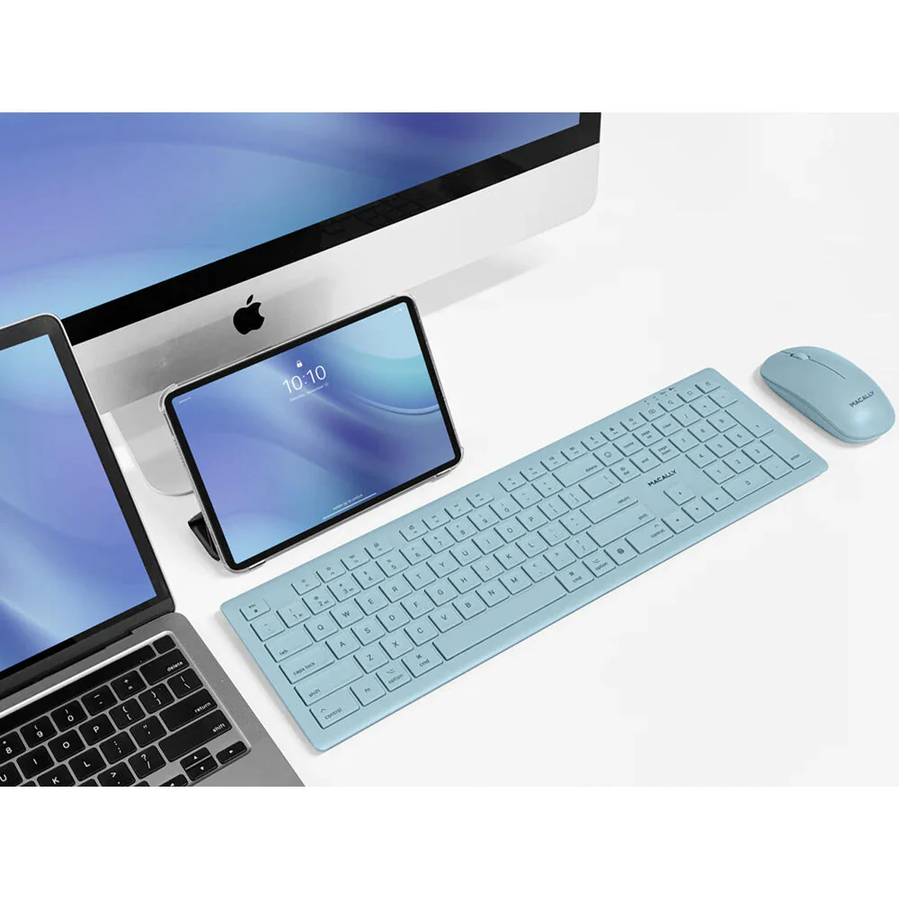 Macally Wireless Bluetooth Keyboard and Mouse Combo for Mac (Light Blue) - Image 6
