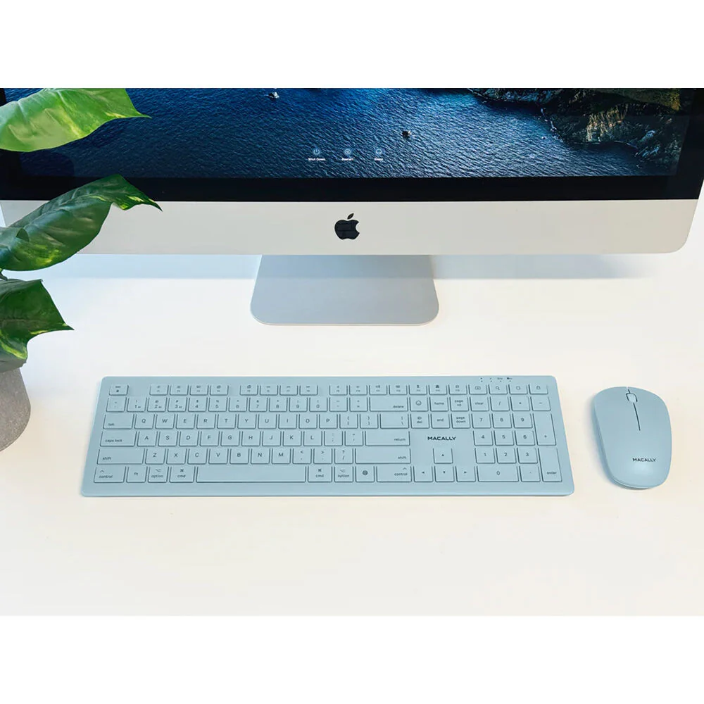 Macally Wireless Bluetooth Keyboard and Mouse Combo for Mac (Light Blue) - Image 7
