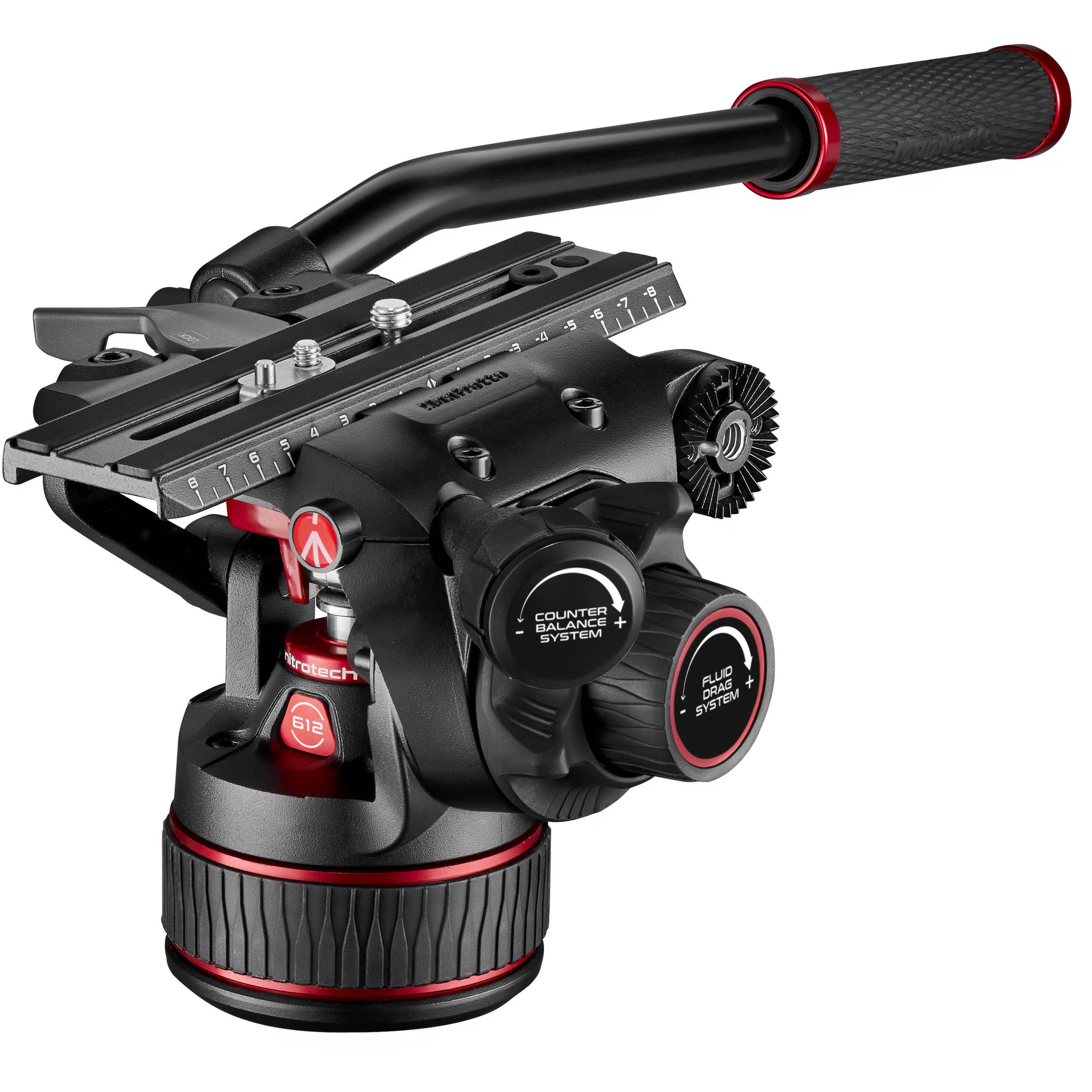 Manfrotto 612 Nitrotech Fluid Video Head and Aluminum Twin Leg Tripod with Ground Spreader - Image 3
