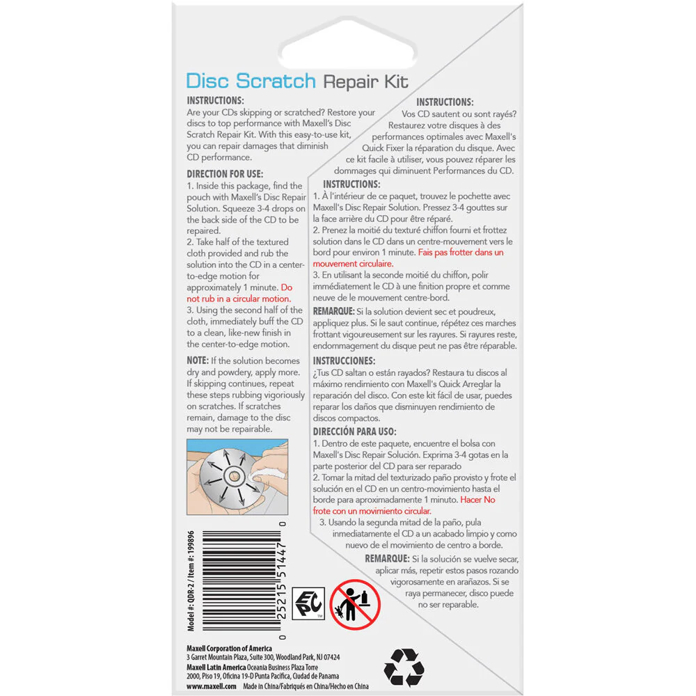 Maxell QDR-2 Quick Fix Disc Repair Kit - Image 6