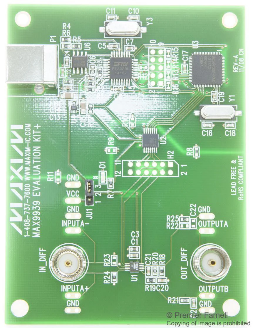 MAXIM INTEGRATED PRODUCTS MAX9939EVKIT+ EVAL BOARD, PROGRAMMABLE GAIN AMPLIFIER