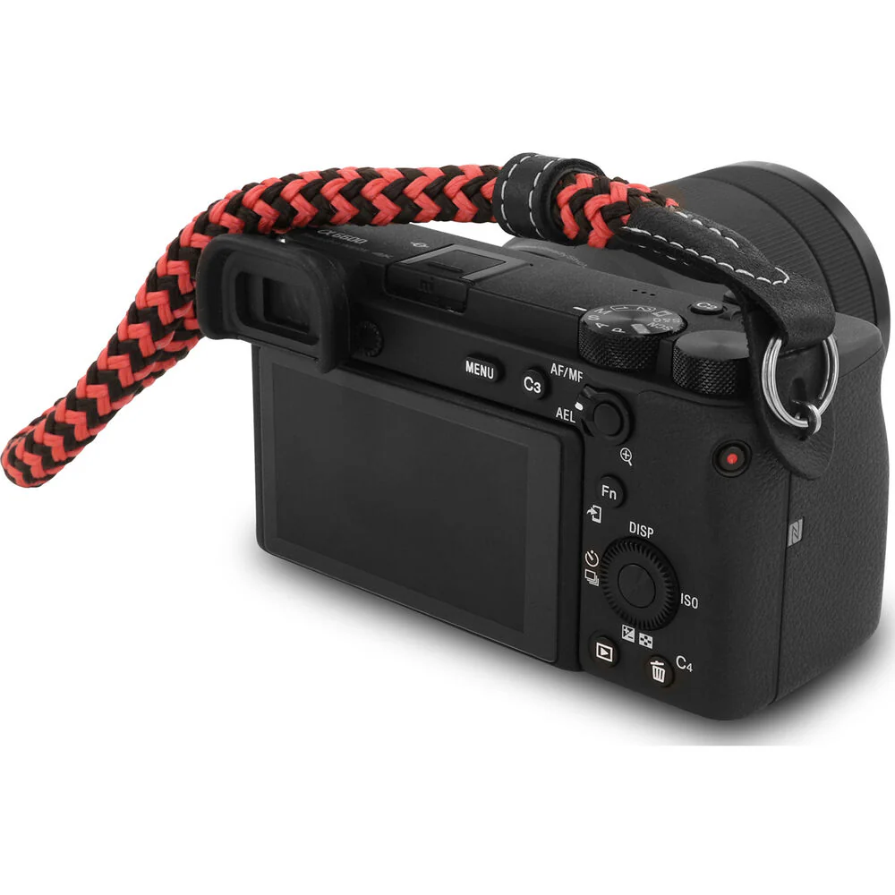 MegaGear DSLR Camera Cotton Wrist Strap -Small (Black/Red) - Image 4