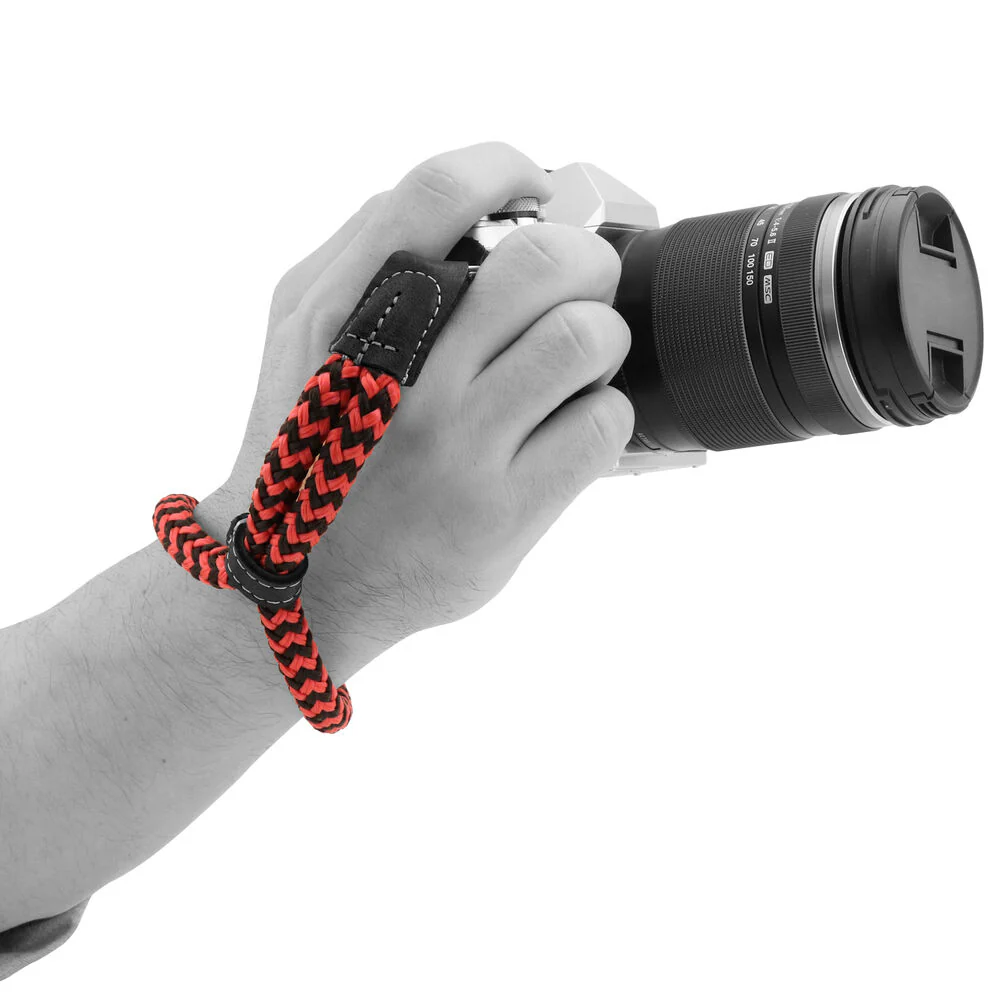 MegaGear DSLR Camera Cotton Wrist Strap -Small (Black/Red) - Image 6
