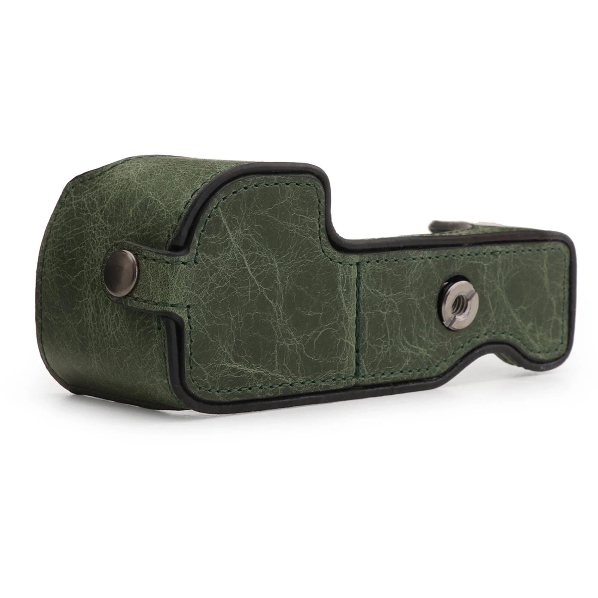 MegaGear Ever Ready Genuine Leather Camera Half Case for Sony Alpha a6400/a6100 (Green) - Image 3