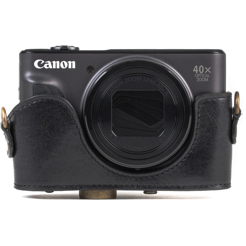 MegaGear Ever Ready Leather Camera Case for Canon PowerShot SX730 HS (Black) - Image 4