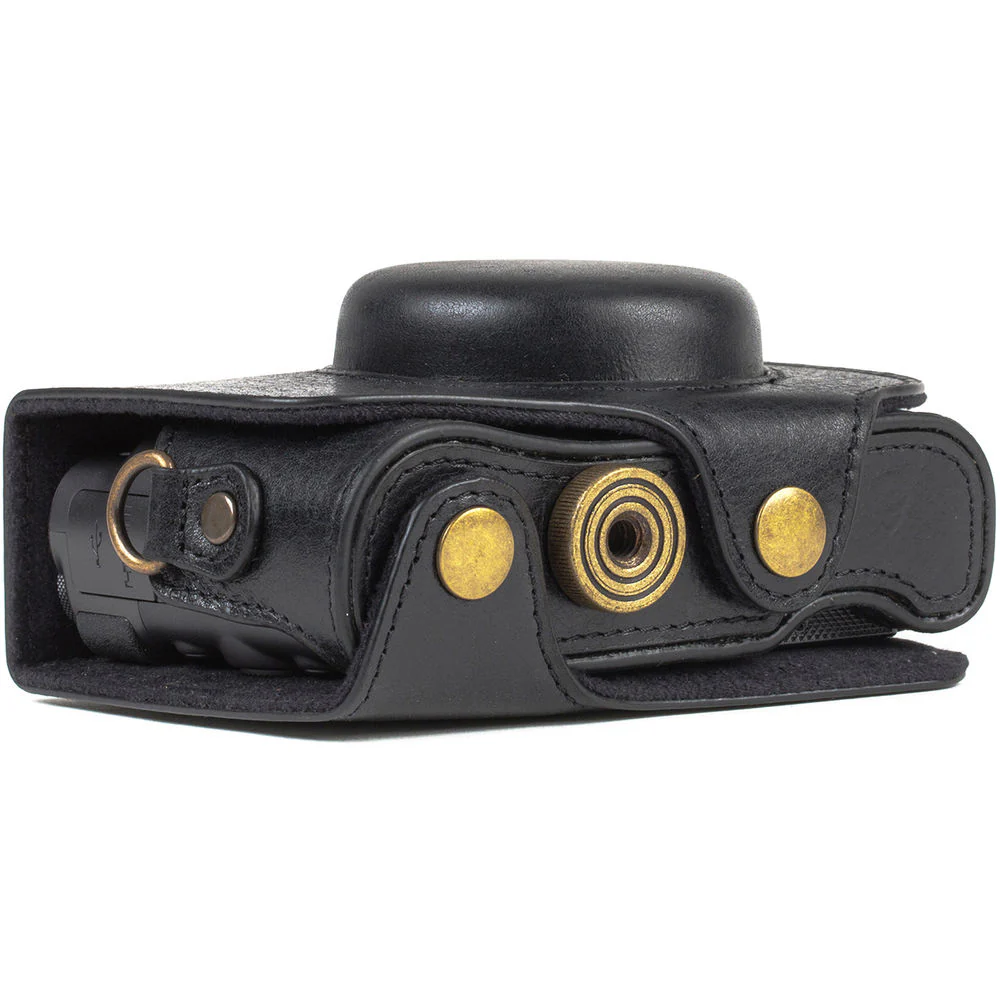MegaGear Ever Ready Leather Camera Case for Canon PowerShot SX730 HS (Black) - Image 7