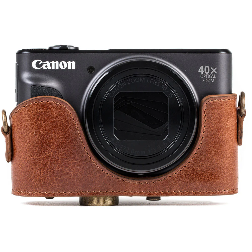 MegaGear Ever Ready Leather Camera Case for Canon PowerShot SX730 HS/SX740 HS (Dark Brown) - Image 3