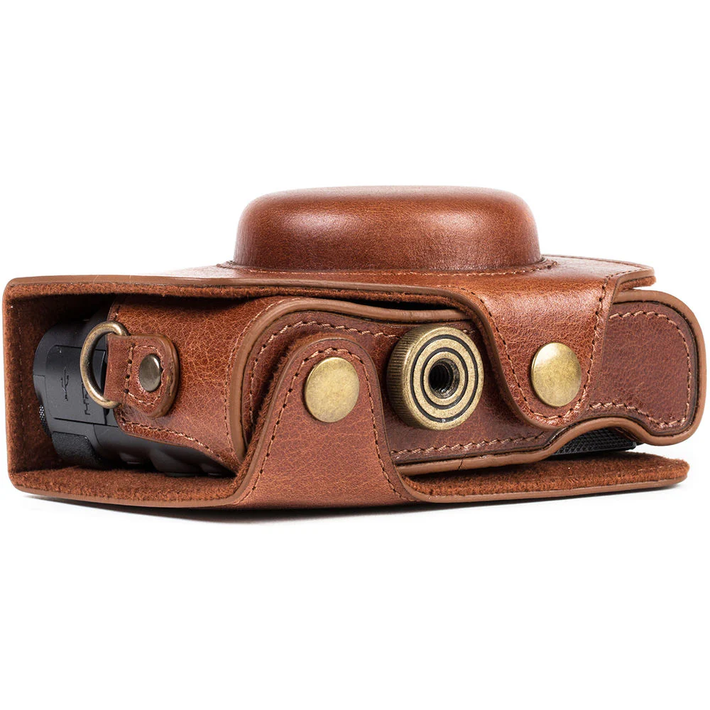 MegaGear Ever Ready Leather Camera Case for Canon PowerShot SX730 HS/SX740 HS (Dark Brown) - Image 6
