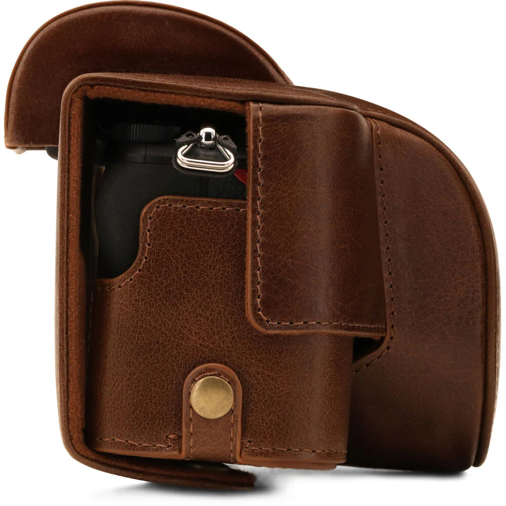 MegaGear Ever Ready Top Grain Leather Case for Nikon Z 50 with 16-50mm Lens (Brown) - Image 2