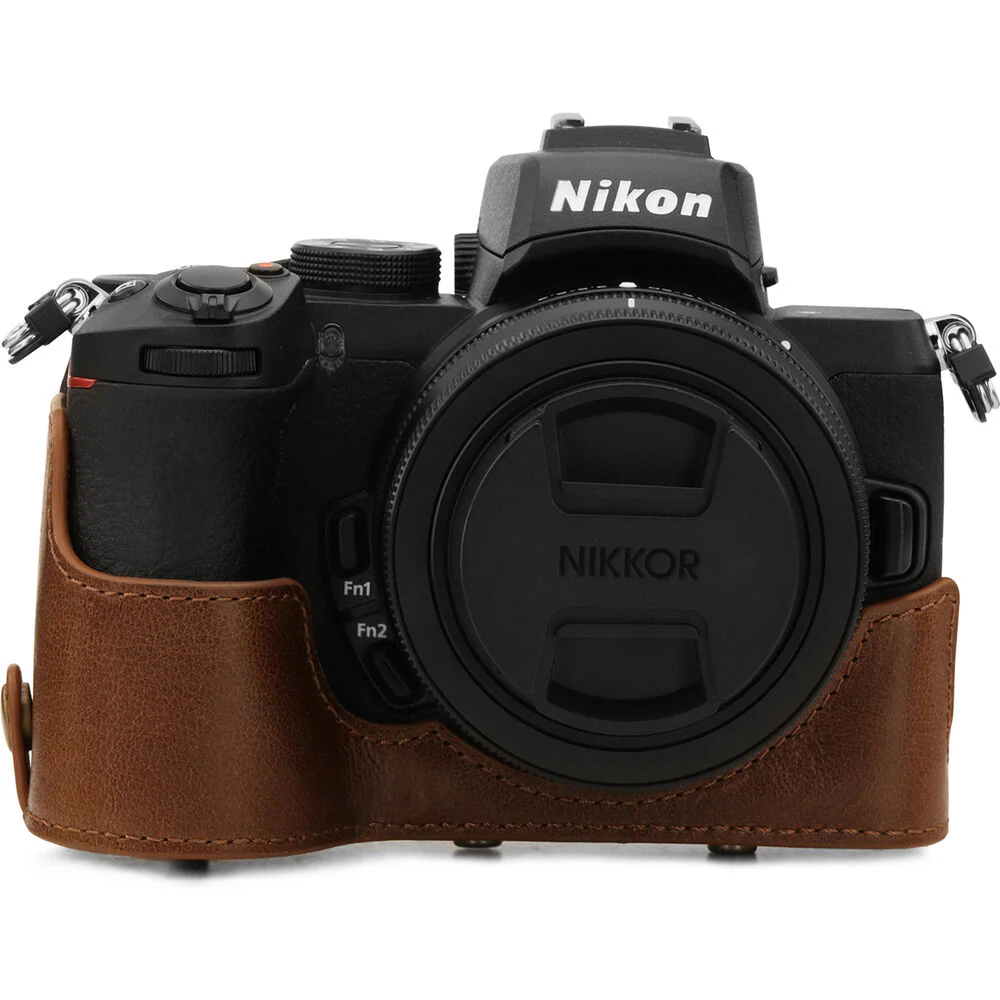 MegaGear Ever Ready Top Grain Leather Case for Nikon Z 50 with 16-50mm Lens (Brown) - Image 6