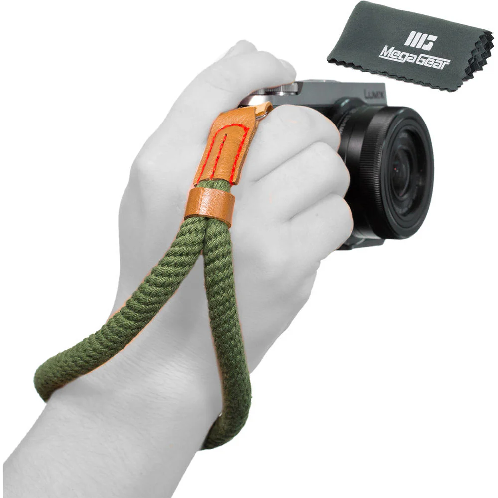 MegaGear Hand Wrist Cotton Security Strap for All Cameras (Small, Green) - Image 2