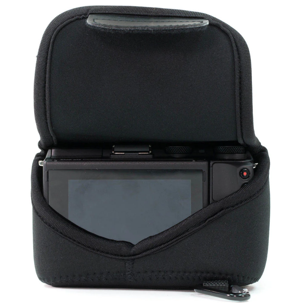 MegaGear Ultra Light Neoprene Camera Case with Carabiner for Fujifilm X-T2 with 18-55mm Lens (Black) - Image 5