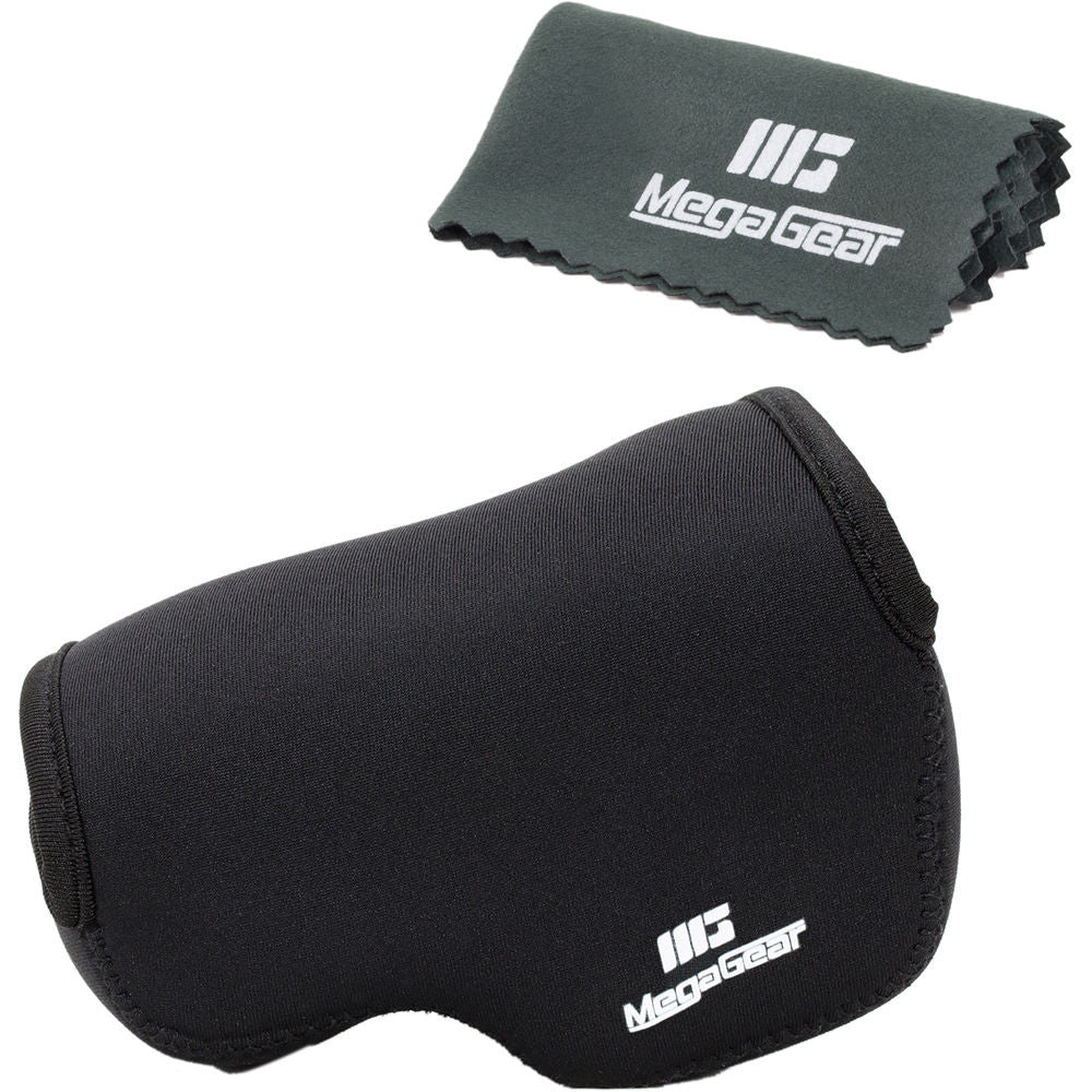MegaGear Ultra-Light Neoprene Camera Case with Carabiner for Panasonic Lumix DMC-LX100 (Black) - Image 2