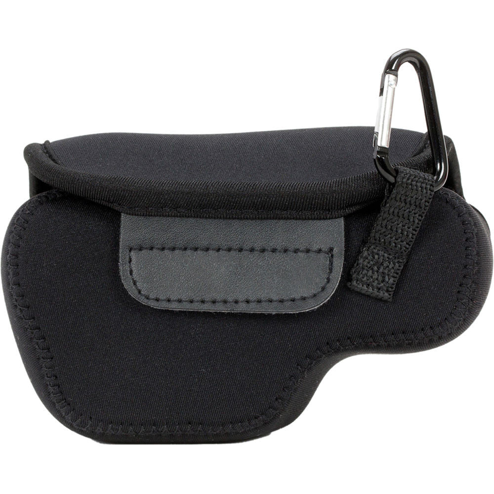 MegaGear Ultra-Light Neoprene Camera Case with Carabiner for Panasonic Lumix DMC-LX100 (Black) - Image 4