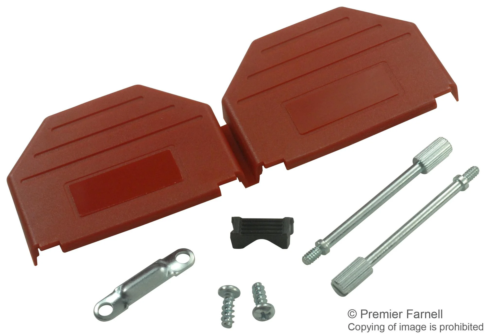 MH CONNECTORS MHDPPK25-R-K D Sub Backshell, Red, MHDPPK Series, DB, 180°, Nylon (Polyamide) Body
