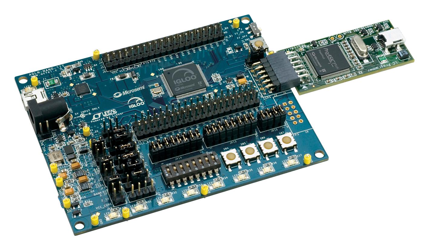 MICROCHIP AGLN-NANO-KIT Starter Kit, AGLN250V2-VQG100, IGLOO, FPGA,, Programming Stick, USB 2.0 Cables, Quickstart Card - Image 3
