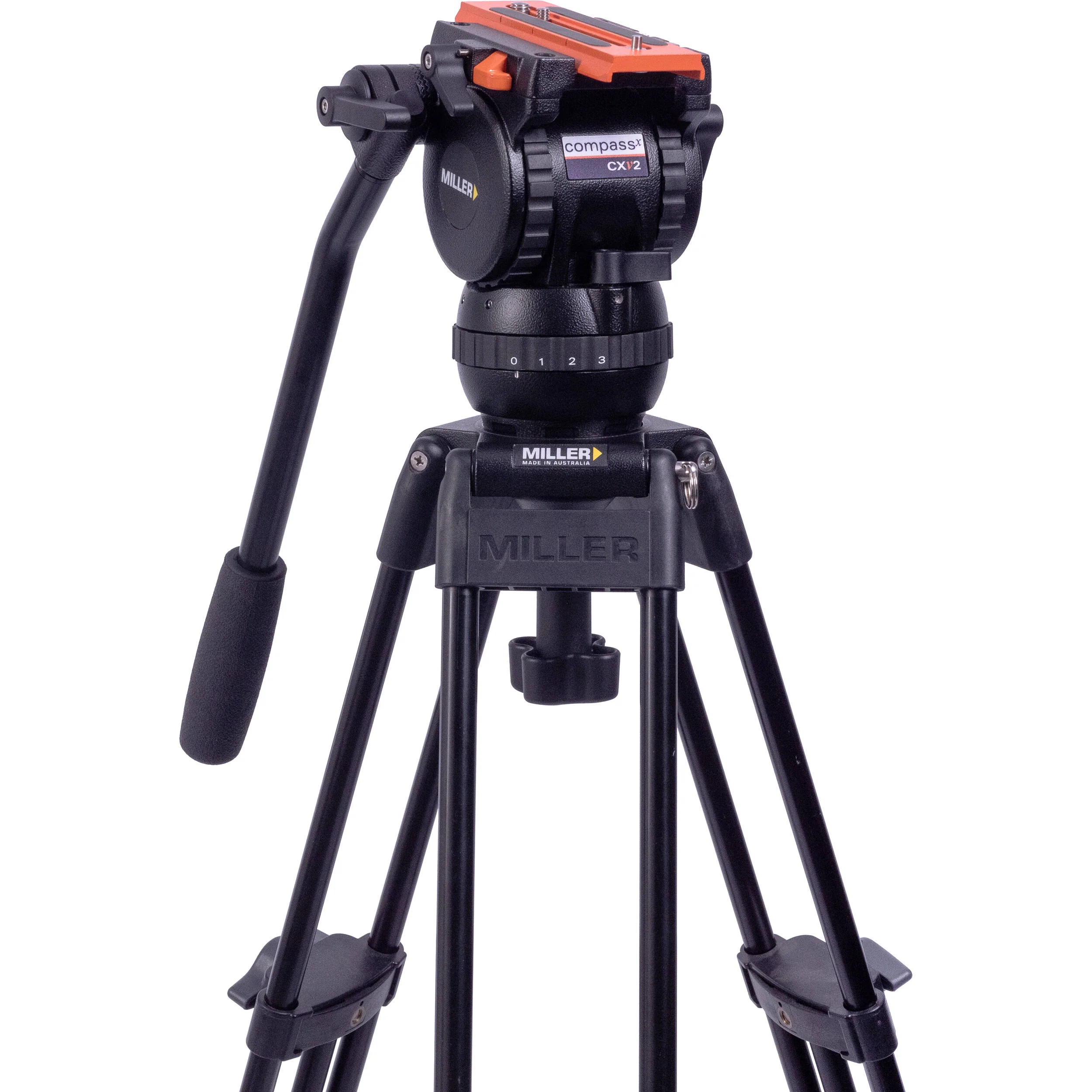 Miller Versa CXV2 Head, Toggle 75 2-Stage Alloy Tripod, Ground Spreader & Soft Case Kit - Image 2
