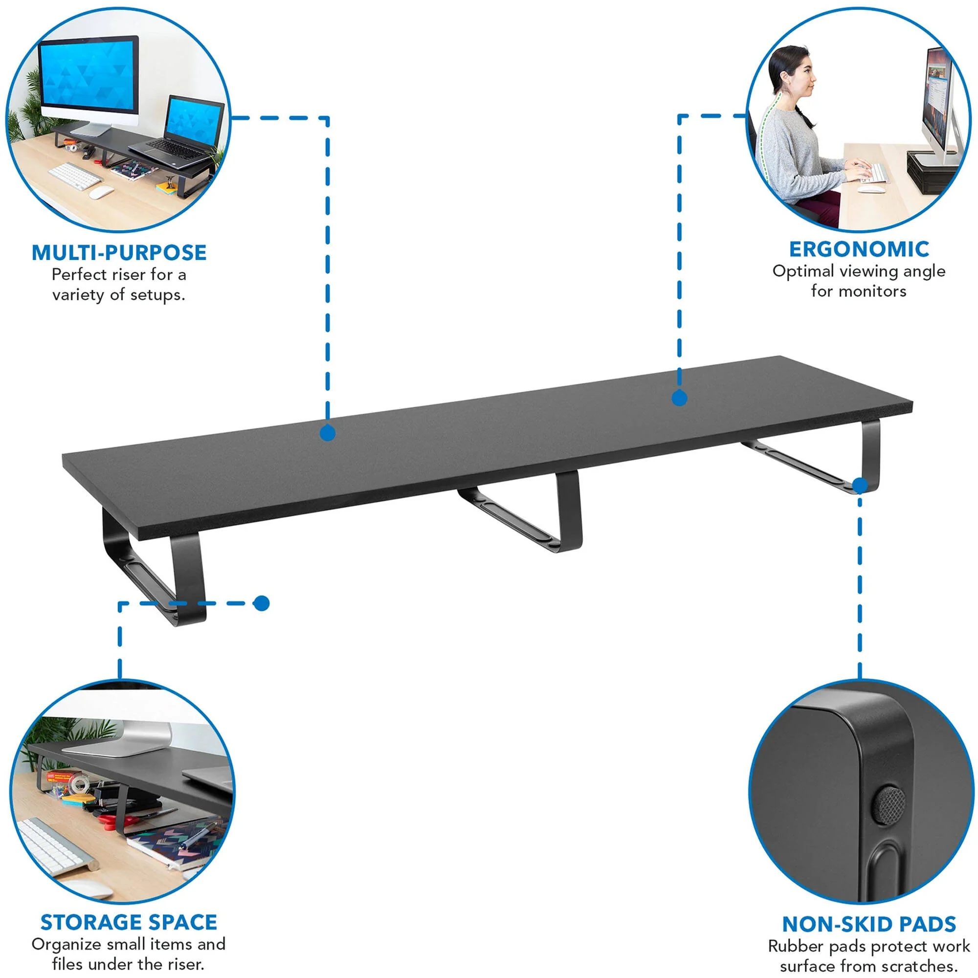 Mount-It! Dual Monitor Desktop Riser Stand - Image 3