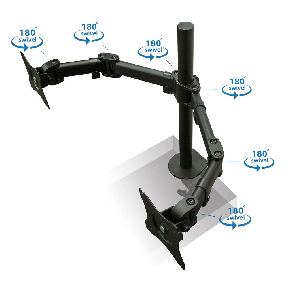 Mount-It! Full Motion Dual Monitor Desk Mount for 13 to 27" Screens - Image 5