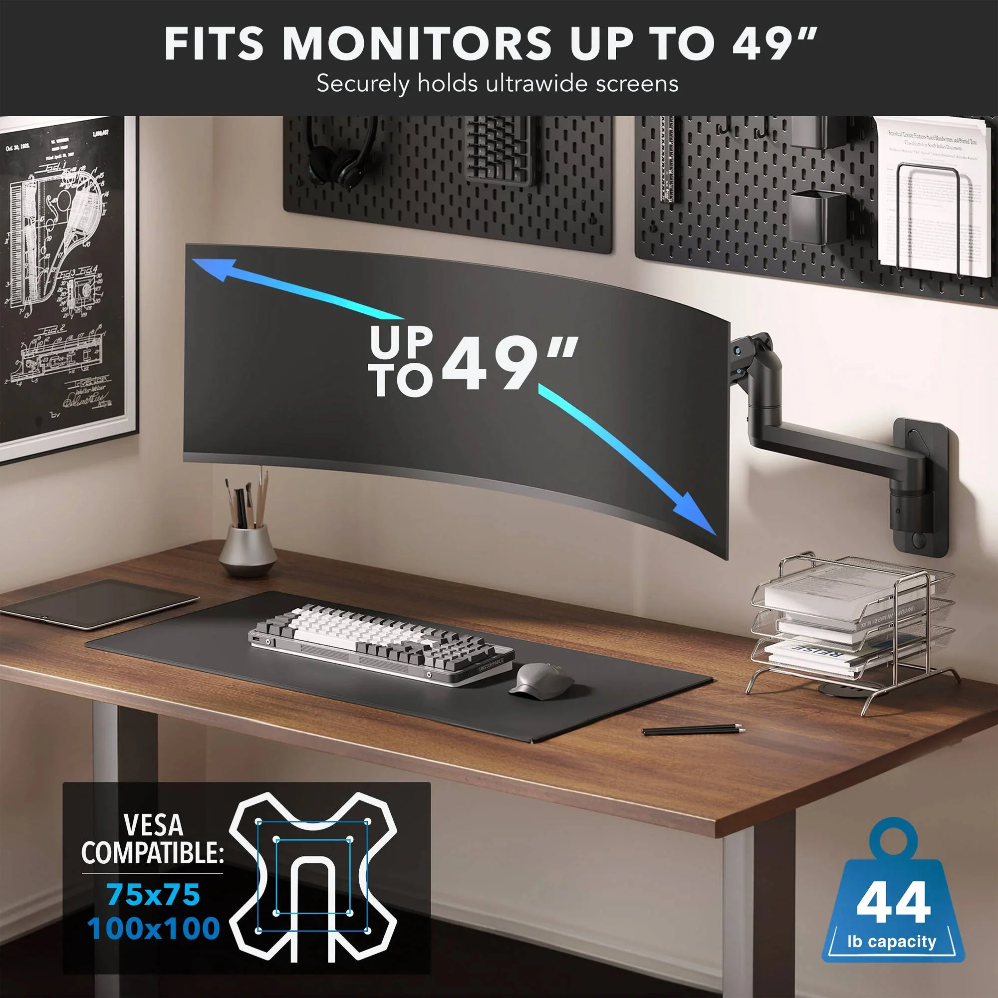 Mount-It! Heavy-Duty Monitor Wall Mount with Gas Spring Arm - Image 4