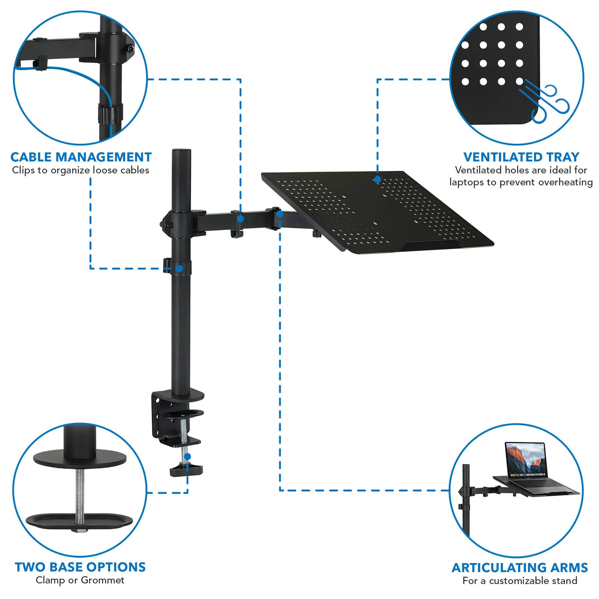 Mount-It! Height-Adjustable Laptop Notebook Desk Stand - Image 6